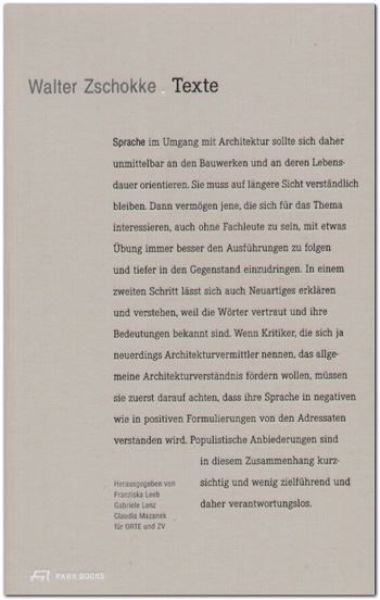 Walter Zschokke - Texte