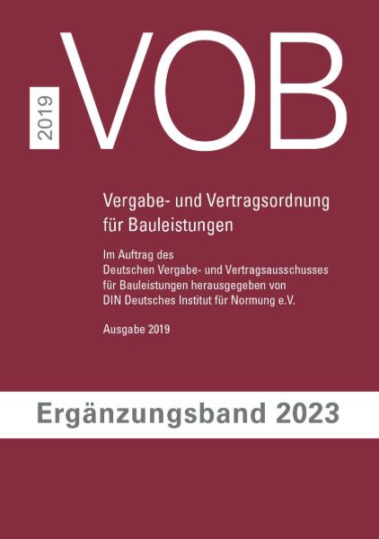 VOB Ergänzungsband 2023  zur VOB Gesamtausgabe 2019 -  Kombi Buch + EBOOK