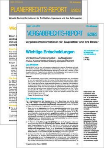 Planer-+ Vergaberechtsreport